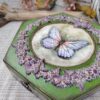 Szkatułka "Lawendowy Motyl" – ręcznie zdobione pudełko decoupage